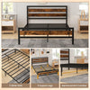 King Size Bed Frame Industrial Metal Platform Bed with Headboard and Footboard