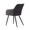 Set of 2 Grey Faux Leather Dining Chairs Kitchen Restaurant Modern Armchairs