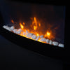 2025 7 COLOUR LED BLACK GLASS ARCHED ELECTRIC WALL MOUNTED FIRE
