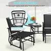 Garden Double Swing Glider Chair Rocking Chair Steel Swing Loveseat w/Table