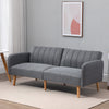 3 Seater Linen Sofa Bed with Adjustable Backrest for Living Room