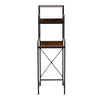 Retro Steel Frame Kitchen Storage Rack with 3 Shelves Floor Standing for Fridge