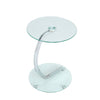 Sofa Bed Side End Table Small Coffee Tea Tables Lamp Stand Chrome Legs Glass Top