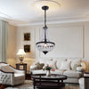 Crystal Chandelier Ceiling Light Pendant Light Black Lamp Height Adjustable E27