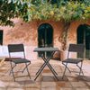 Rattan Garden Folding Dining Table and 2 Chairs Outdoor Balcony Patio Bistro Set
