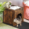 Retro Hidden Cat Litter Box Wooden Cabinet Furniture Indoor Cat House Nightstand