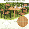 4-Person Large Round Dining Table Outdoor Acacia Wood Patio Bistro Table