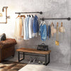 92cm Industrial Pipe Clothes Rack Set of 2 Wall Hanging Garment Rail Bar