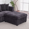 Modern L-Shaped Corner Sofa 3 Seater Armchair Couch With Storage Chaise 6 Pillow