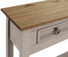 Corona Console Table Grey 3 Drawer Wax Solid Pine Hall by