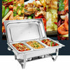 9L 3Pan Stainless Steel Chafing Dish Set Food Warmer For Buffet Banquet Catering