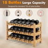 Freestanding Countertop Wine Bottle Organizer 18 Bottles Wine Rack-Natural