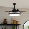 42" Ceiling Fan LED Chandelier Retractable 3 Blades Fan Lamp With Remote Control