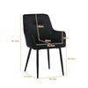 2PCs Dining Chairs Velvet Metal Legs Leisure Reception Chair Restaurant Black
