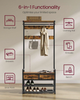 Hall Tree With Bench And Shoe Storage, Hallway Coat Rack With Shoe Bench, 2 Fabr