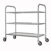 3-tier Rolling Kitchen Cart Trolley Stainless Steel Utility Catering Storage 90H