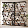 71'' Tall Industrial Bookshelf, 6-Tier Freestanding Open Bookcase w/ Metal Frame