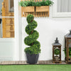 2pcs Large Artificial Spiral Boxwood Topiary Palm Tree Fake Plant Outdoor Decor