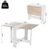 Oak White Folding Dining Table Extendable 6 Seater Space Saving Desk Workstation