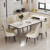 High Gloss Marble Dining Table Rectangular Kitchen Dining Room Table Strong Base