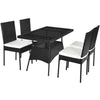 5PCS Patio Rattan Wicker Dining Set Outdoor Dining Furniture 1 Table & 4 Chairs