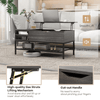 Lift Top Coffee Table Living Room Table with Hidden Compartment Grey
