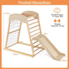 Wooden Indoor Toddler Playground 4-in-1 Jungle Gym-Natural