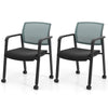 Stackable Office Guest Mesh Chairs Waiting Room Chairs Set of 2-Grey