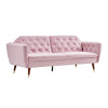 3 Seater Sofa Bed Pink Velvet Button Back - Victoria