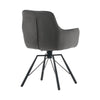 2x Grey 360° Swivel Dining Chairs Velvet Padded Seat Dining Room Chair Modern