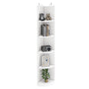 White Corner Bookshelf, 5-Tier Wooden Shelf Unit, 30x30x180cm, for Living Room