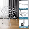 Clothes Airer Drying Rack w/ Shoe Rack & Casters Indoor Outdoor Laundry Stand