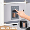 Wooden Play Kitchen Kids Pretend Play Kitchen Toy w/Freestanding Refrigerator