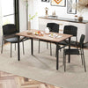 4Pcs Stackable Kitchen Chairs Set Modern Plastic Dining Room Chairs Black