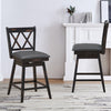 2Pcs 24-Inch Modern Bar Stool Counter Height Barstool w/Footrest 360 ° Swivel