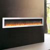 60in White Electric Fireplace Glass Panel 9 Colour Flame Effect 900/1800W Heater