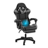 Massage Gaming Chair Leather Racing Office Executive Recliner with Leg Rest Grey