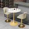 FATIVO 100cm Tall Marble Tulip Dining Table Round Bar Coffee Table Casual Studio