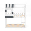 Cottage Elevated Bed Frame Solid Wood Children Sleeping House Bunk Bed Bedstead