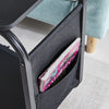 C Shaped Side Table with Wheels for Living Room Mobile Sofa Side End Tables