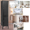 5-Tier Bathroom Floor Cabinet Tall Narrow Storage Cabinet Organizer w/Doors