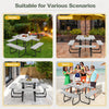 8-Person Outdoor Portable Picnic Table Bench Set w/Umbrella Hole & 4 Benches