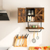 Bathroom Space Saving Storage Cabinet w/ Double Doors-Coffee