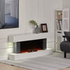 Fireplace Off White MDF Suite Electric Fire Flame Bedroom Living Room Heater
