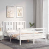 Bed Frame with Headboard White 140x200 Solid Wood Z2N0