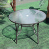 Round/Square Garden Patio Coffee Bistro Table Glass Outdoor Summer Parasol Hole
