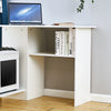 Black/ White Corner Computer Desk PC Laptop Table Book Shelves Home Study Office