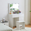 Vanity Makeup Desk Dressing Table with Mirror Light Bulb Stool 5 Drawers New