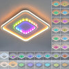LED Modern Chandelier Lamp White Frame RGB Ceiling Light Led Square Ceiling Lamp