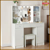 Dressing Table Vanity Set Stool Makeup LEDs Mirror w/Jewellery Organizer Drawers